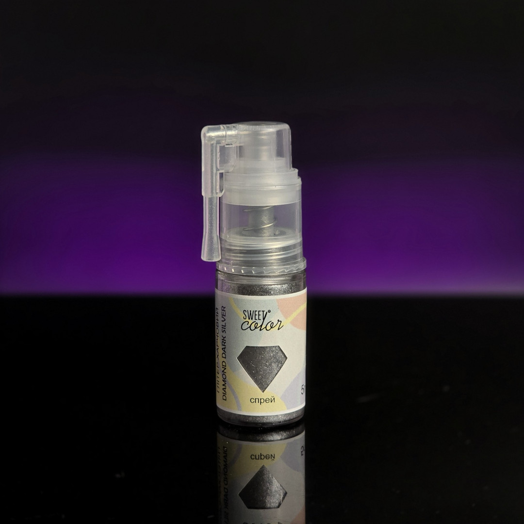 Глітер-Спрей sweet color Diamond dark silver 5 г
